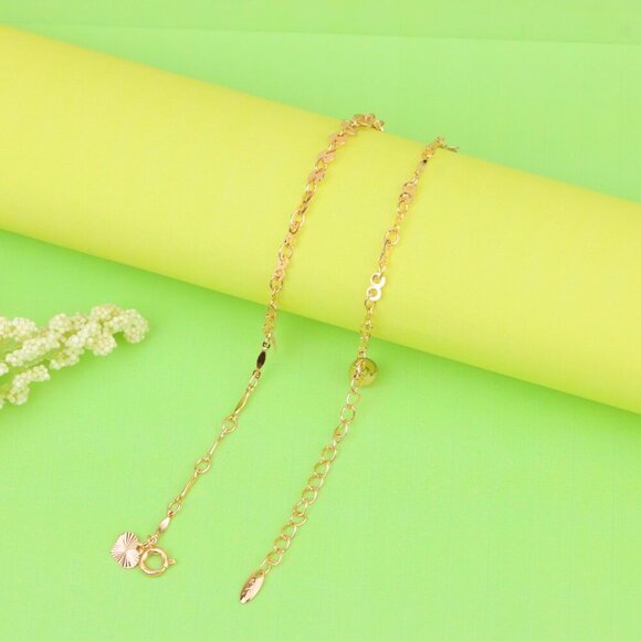 "Elegant Rose Gold Anklet with Floral & Star Charms, XPAL1176 - Picture 9 of 12